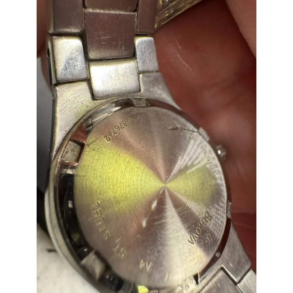 Bulova Marine Star 96R24 Women's Diamond Bezel Stainless Steel Watch Date 100M